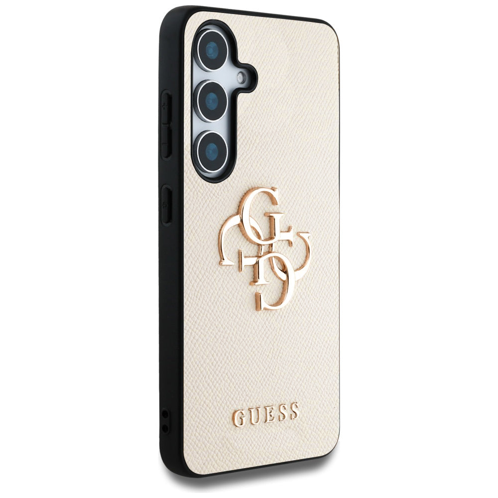 Husa pentru Samsung Galaxy S25 S931, Guess, 4G Grained Big and Classic Logo, Bej