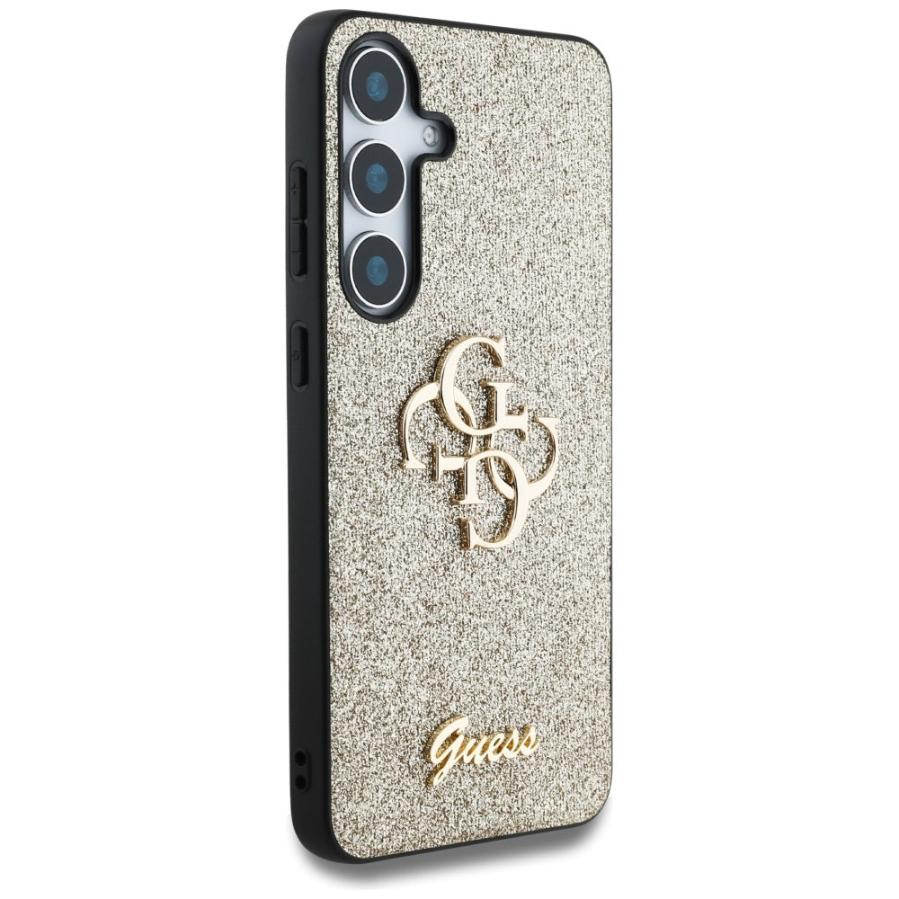 Husa pentru Samsung Galaxy S25 S931, Guess, Glitter Big 4G Script, Aurie