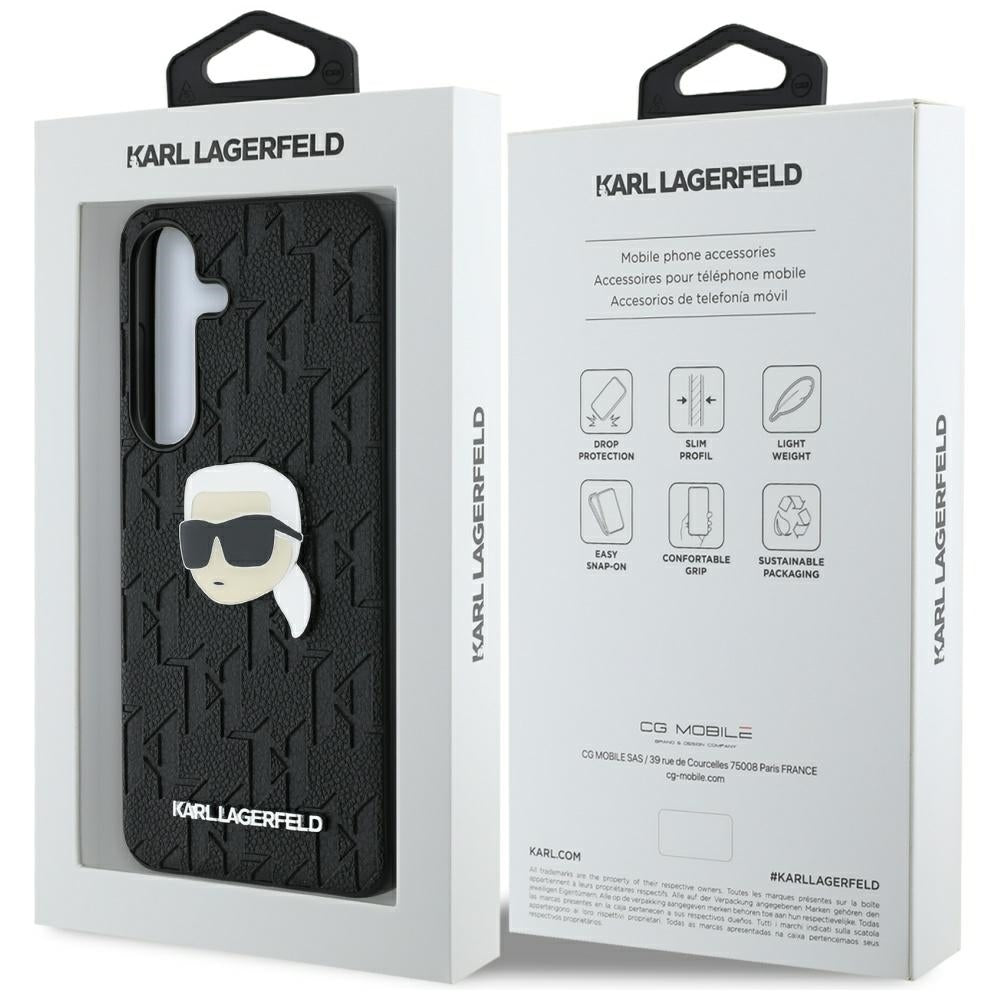 Husa pentru Samsung Galaxy S25 S931, Karl Lagerfeld, Monogram Karl's Head, Neagra