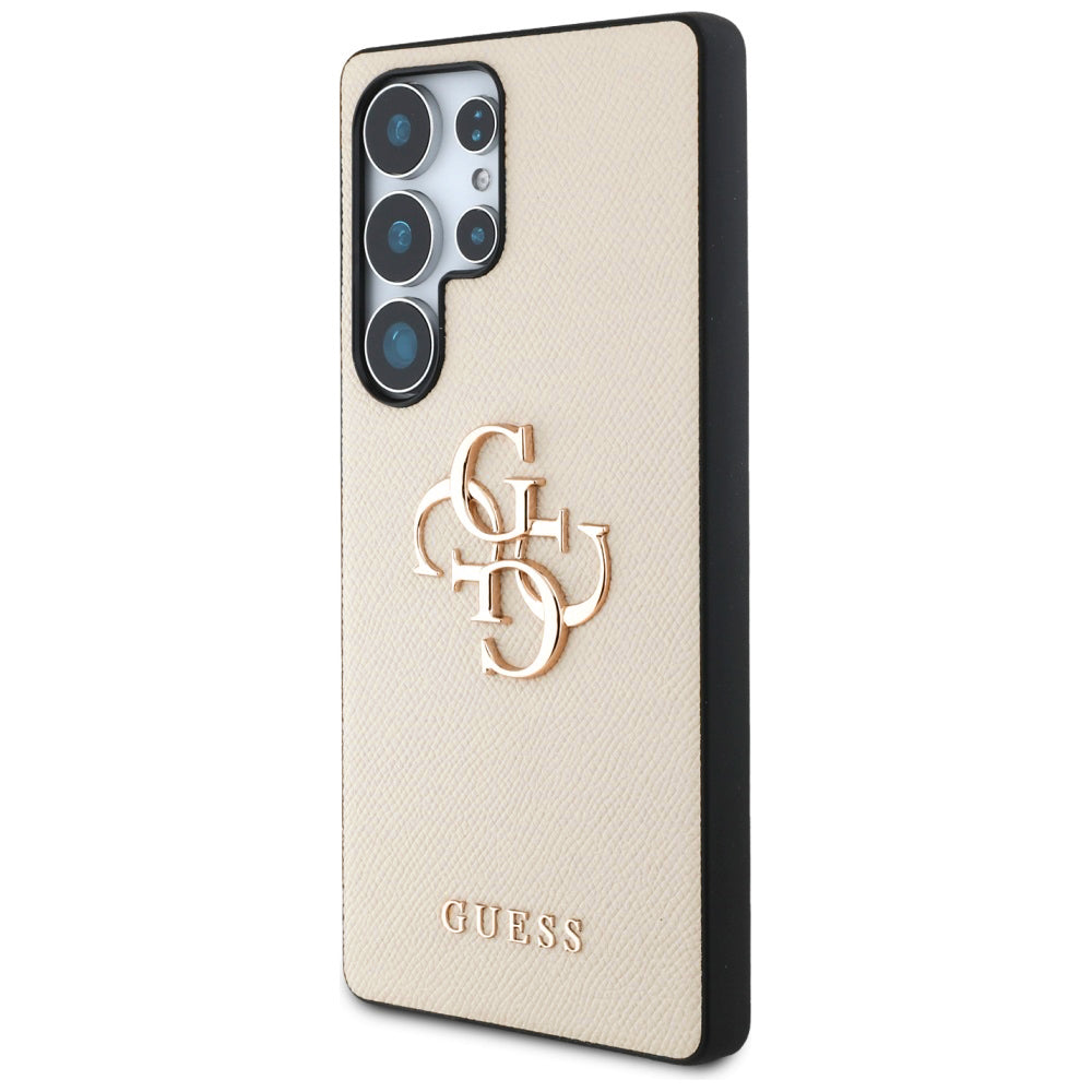 Husa pentru Samsung Galaxy S25 Ultra S938, Guess, 4G Grained Big and Classic Logo, Bej