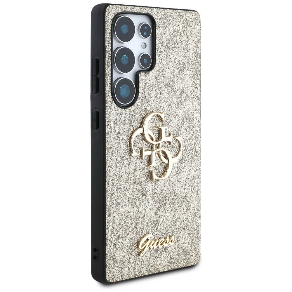 Husa pentru Samsung Galaxy S25 Ultra S938, Guess, Glitter Big 4G Script, Aurie