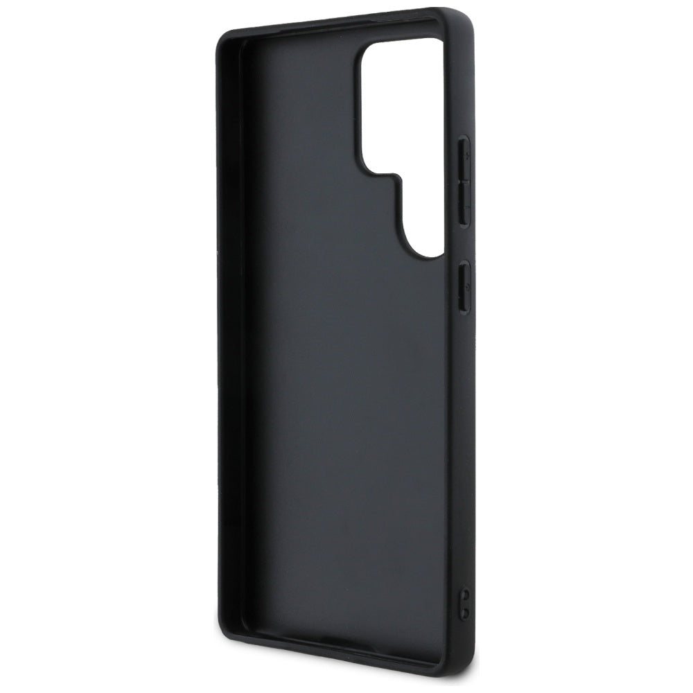 Husa pentru Samsung Galaxy S25 Ultra S938, Guess, Grained Hot Stamp 4G Triangle, Roz