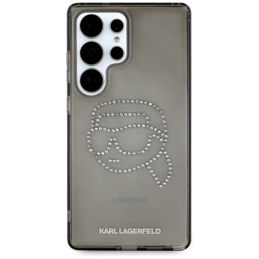 Husa pentru Samsung Galaxy S25 Ultra S938, Karl Lagerfeld, IML Rhinestones Karl's Head, Neagra