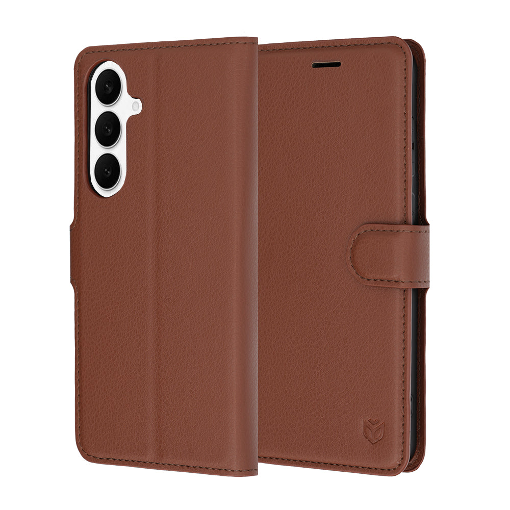 Husa pentru Samsung Galaxy S26 FE S741 / S25 FE, Techsuit, Leather Folio, Maro