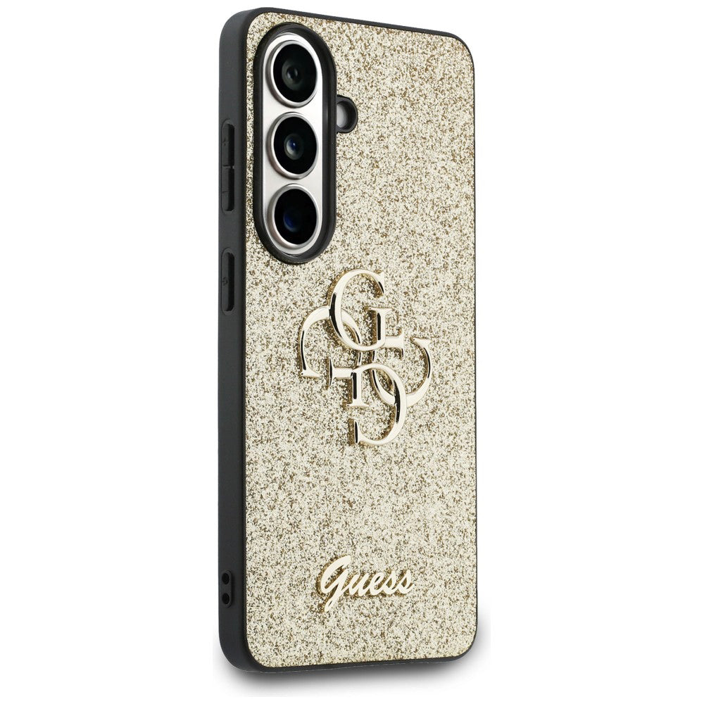 Husa pentru Samsung Galaxy S26 S942, Guess, Fixed Glitter Big 4G Metal Frame, Aurie