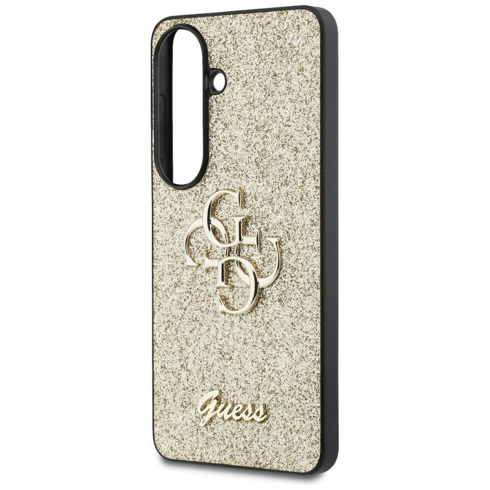 Husa pentru Samsung Galaxy S26 S942, Guess, Fixed Glitter Big 4G Metal Frame, Aurie