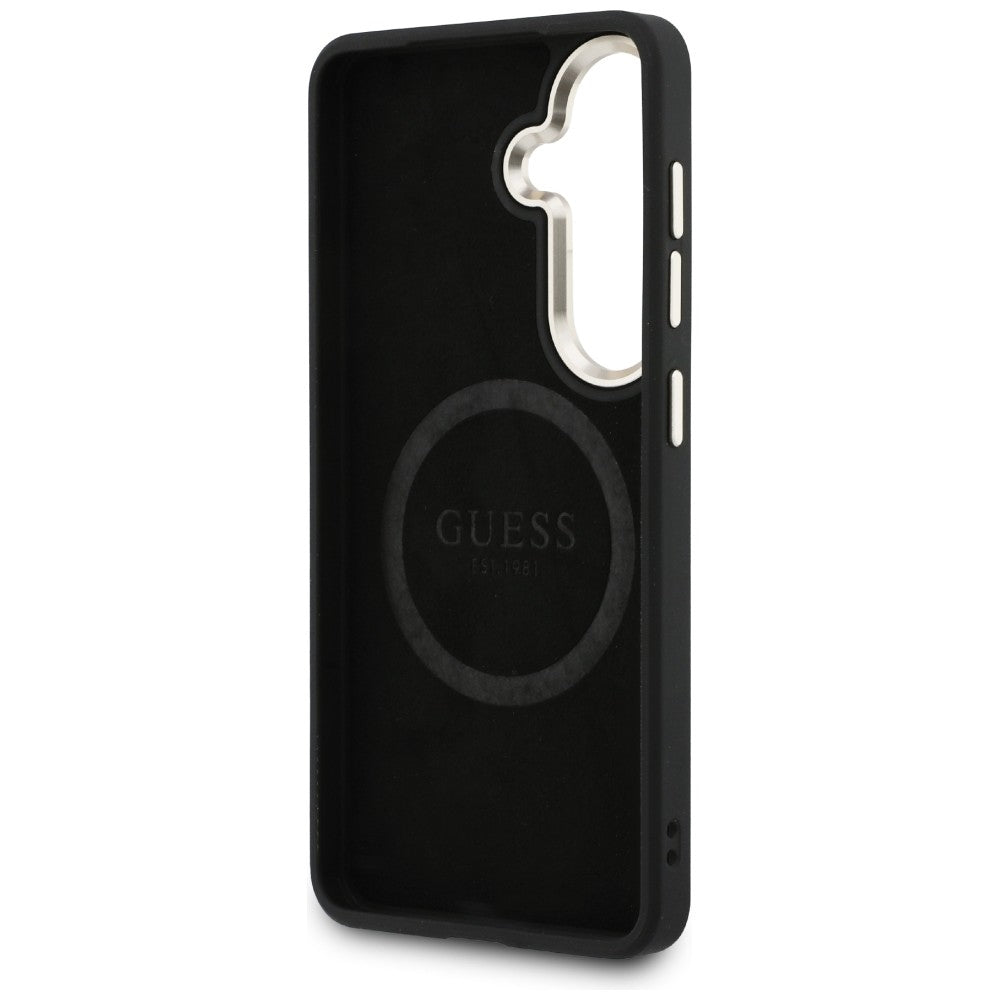 Husa pentru Samsung Galaxy S26 S942, GUESS, 4G Big Rhinestone Triangle Strap, Neagra