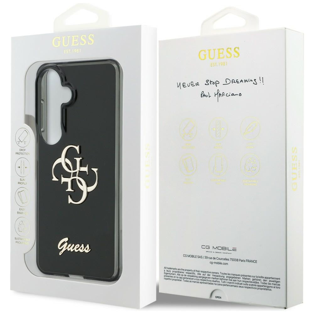 Husa pentru Samsung Galaxy S26 S942, Guess, IML Big Metal 4G Script, Neagra