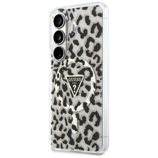 Husa MagSafe pentru Samsung Galaxy S26 S942, Guess, IML Leopard Pattern, Neagra