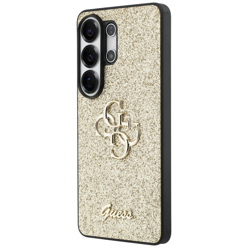 Husa pentru Samsung Galaxy S26 Ultra S948, Guess, Fixed Glitter Big 4G Metal Frame, Aurie