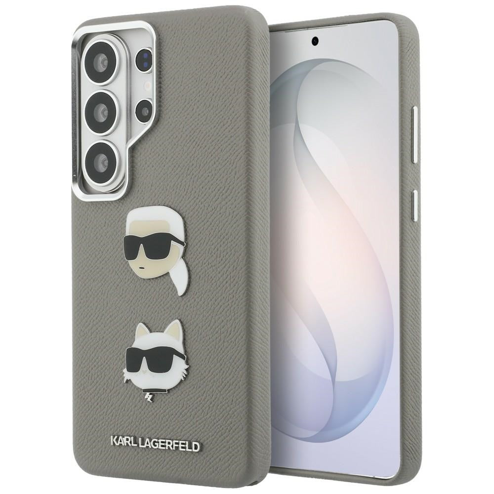 Husa pentru Samsung Galaxy S26 Ultra S948, Karl Lagerfeld, Saffiano Karl & Choupette's Head Pin, Gri