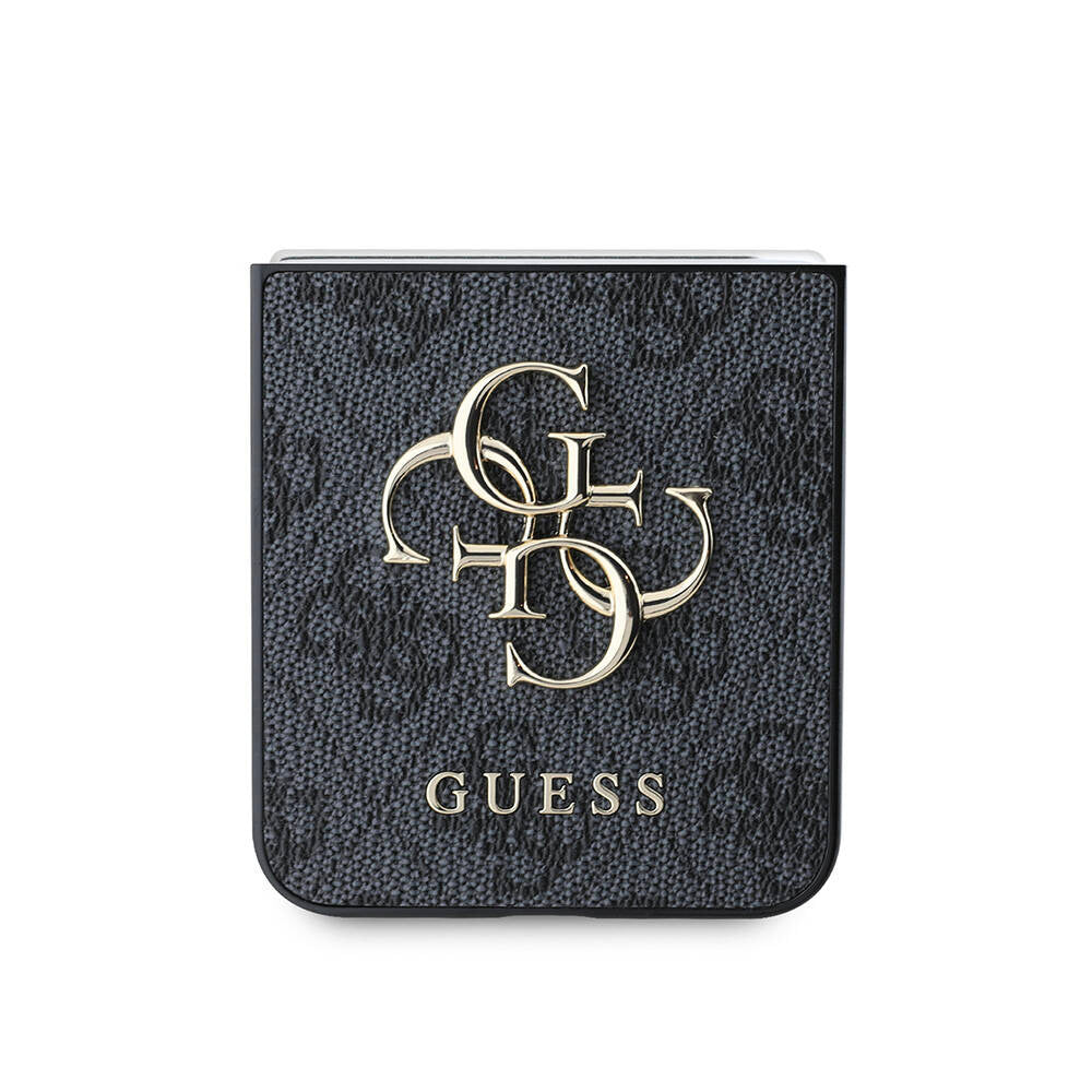 Husa pentru Samsung Galaxy Z Flip7 FE F761 / Z Flip6 F741, Guess, 4G Metal Logo, Maro