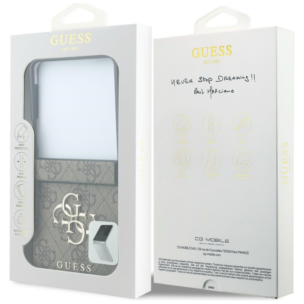 Husa pentru Samsung Galaxy Z Flip8 F776, Guess, 4G Big Logo, Maro