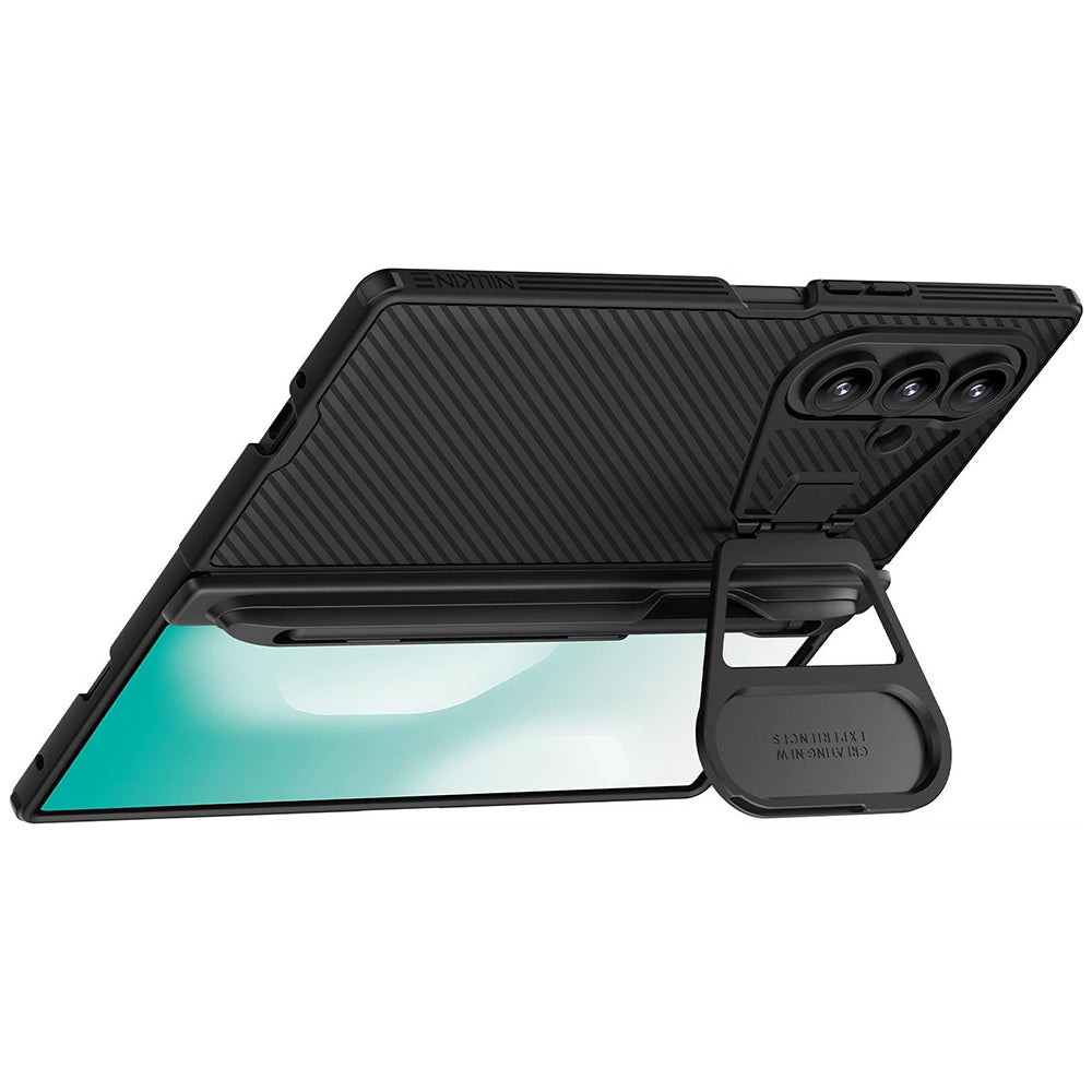 Husa pentru Samsung Galaxy Z Fold7 F966, Nillkin, CamShield Prop with Metal Lens Cover and S-Pen Holder, Neagra