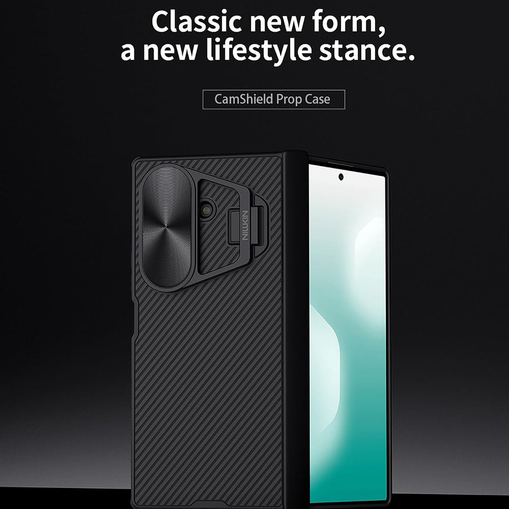 Husa pentru Samsung Galaxy Z Fold7 F966, Nillkin, CamShield Prop with Metal Lens Cover, Neagra
