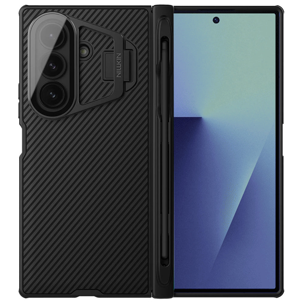 Husa pentru Samsung Galaxy Z Fold7 F966, Nillkin, CamShield Prop with Transparent Lens Cover and S-Pen Holder, Neagra