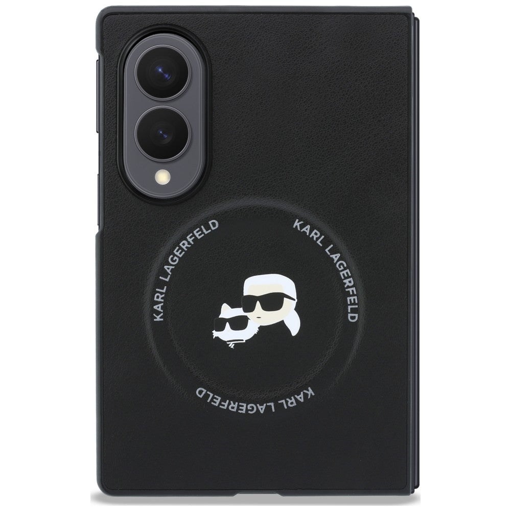 Husa pentru Samsung Galaxy Z Fold8 F971, Karl Lagerfeld, Karl & Choupette Head Pin, Neagra