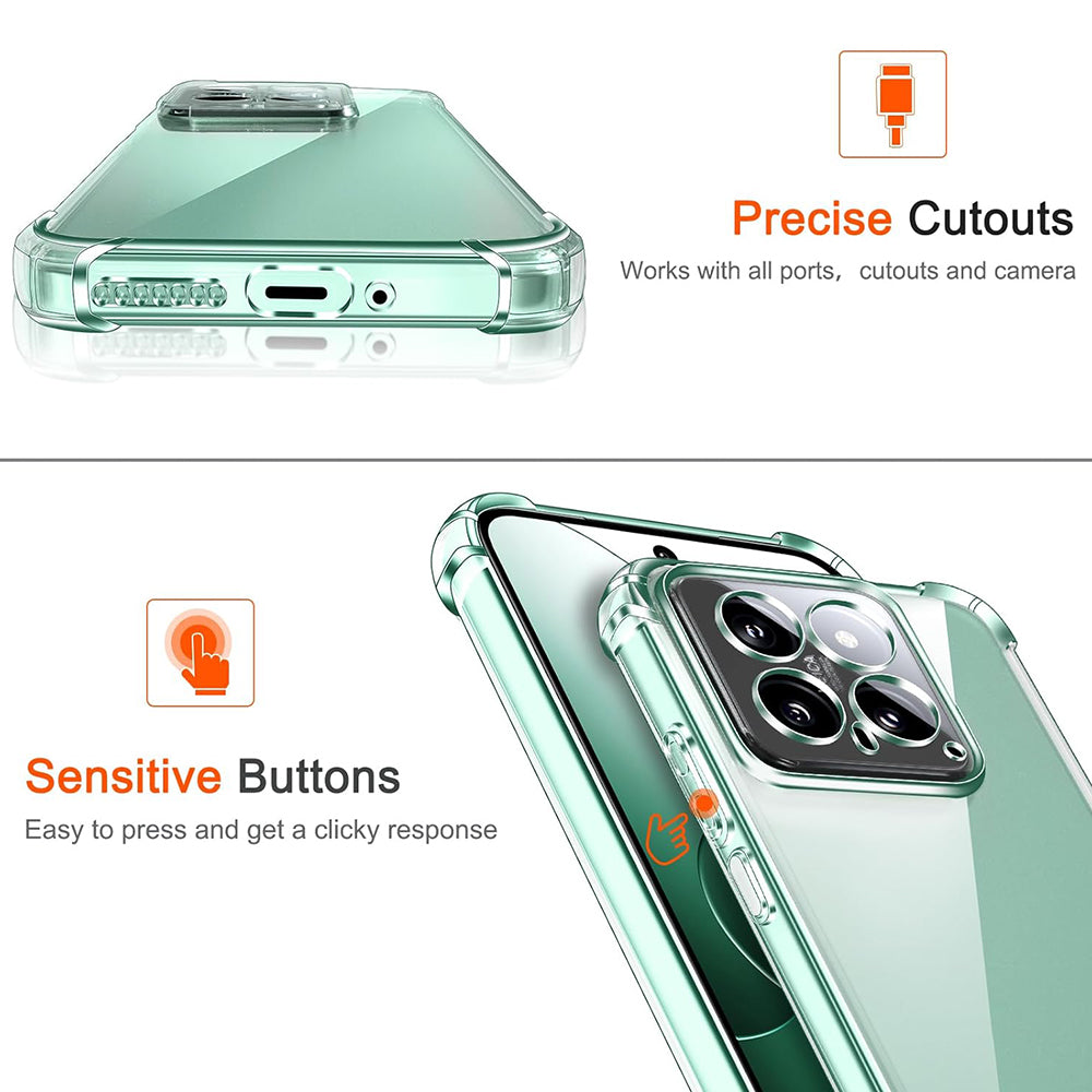 Husa pentru Xiaomi 14 Pro, Techsuit, Shockproof Clear, Transparenta