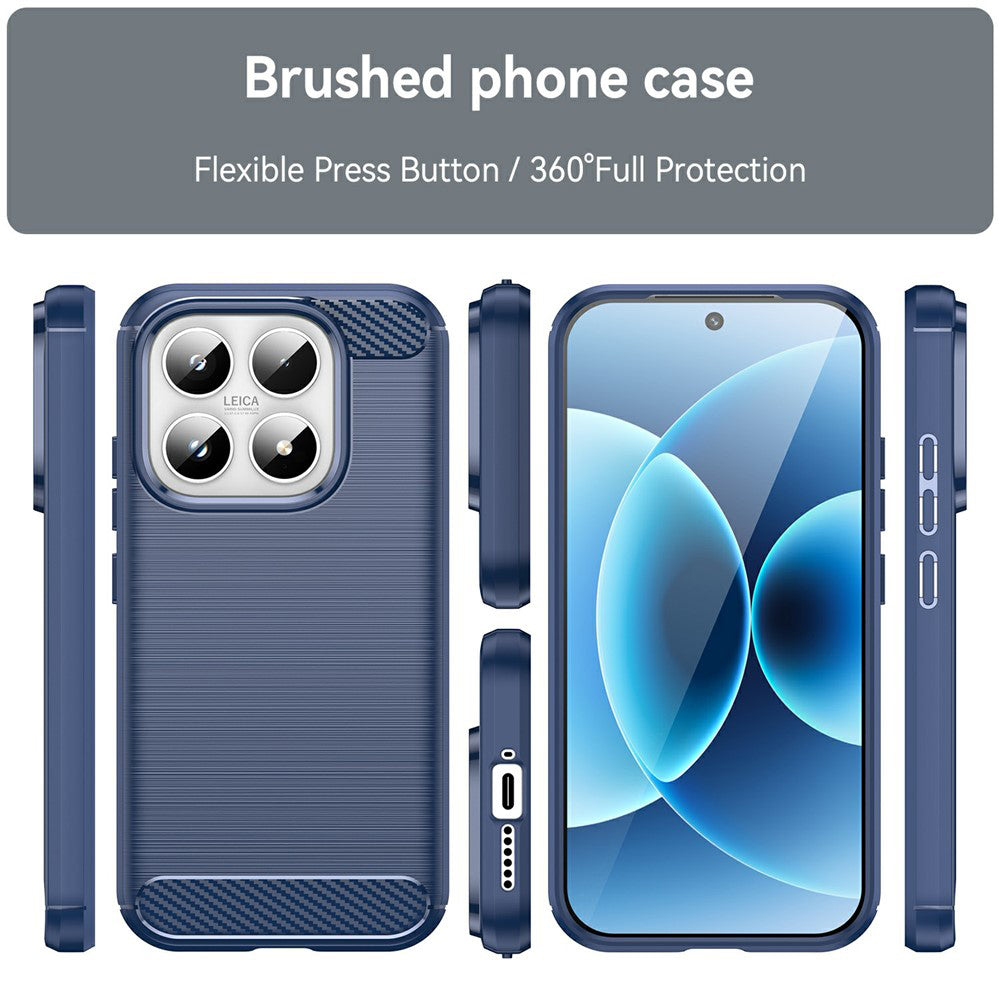 Husa pentru Xiaomi 17, Techsuit, Carbon, Albastra