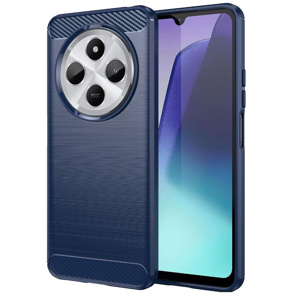 Husa pentru Xiaomi Poco C75 / Redmi 14C, Techsuit, Carbon, Albastra