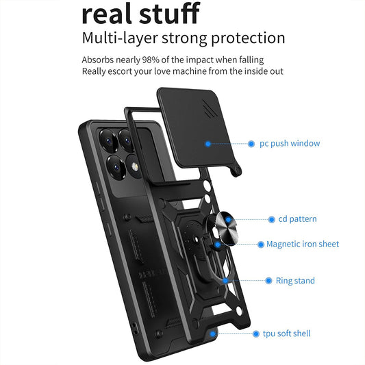 Husa pentru Xiaomi Poco F6 Pro, Techsuit, CamShield, Roz