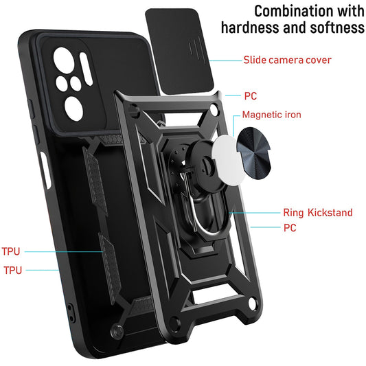 Husa pentru Xiaomi Poco M5s / Redmi Note 10S / Note 10, Techsuit, CamShield, Neagra