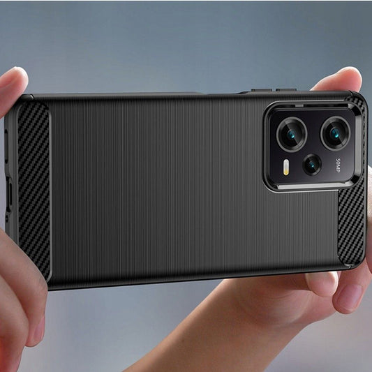 Husa pentru Xiaomi Poco X5 Pro / Redmi Note 12 Pro 5G, Techsuit, Carbon, Neagra