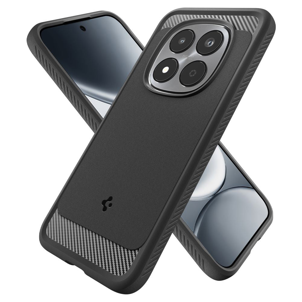Husa pentru Xiaomi Redmi Note 15 Pro 5G, Spigen, Rugged Armor, Neagra Mata ACS10460
