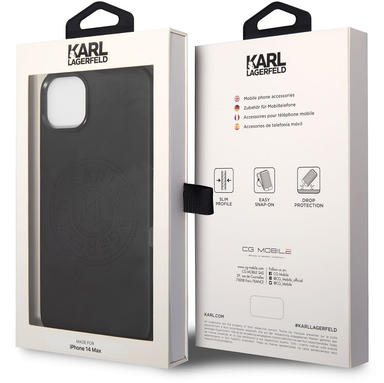 Husa pentru Apple iPhone 14 Plus, Karl Lagerfeld, Perforated Logo, Neagra