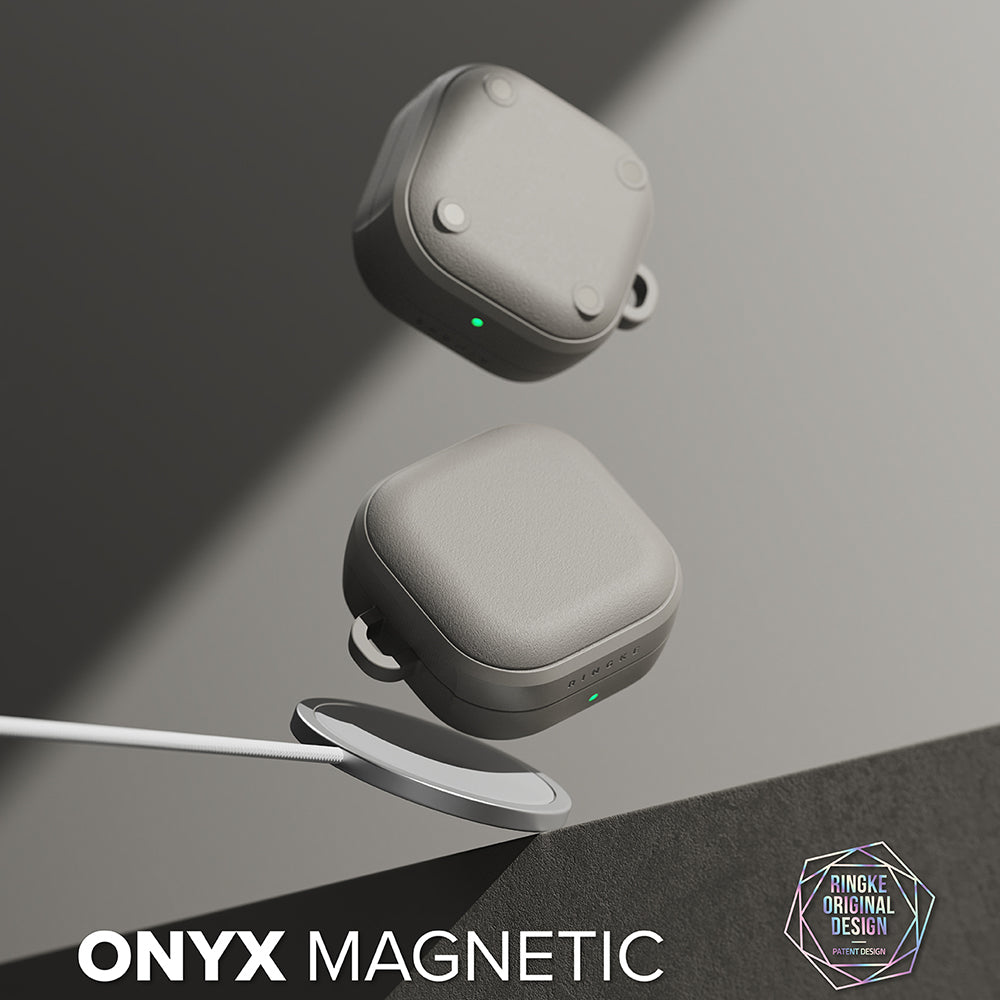 Husa Ringke Onyx Magnetic pentru Samsung Galaxy Buds4 / Buds4 Pro, Gri