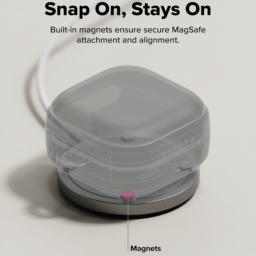 Husa Ringke Onyx Magnetic pentru Samsung Galaxy Buds4 / Buds4 Pro, Gri