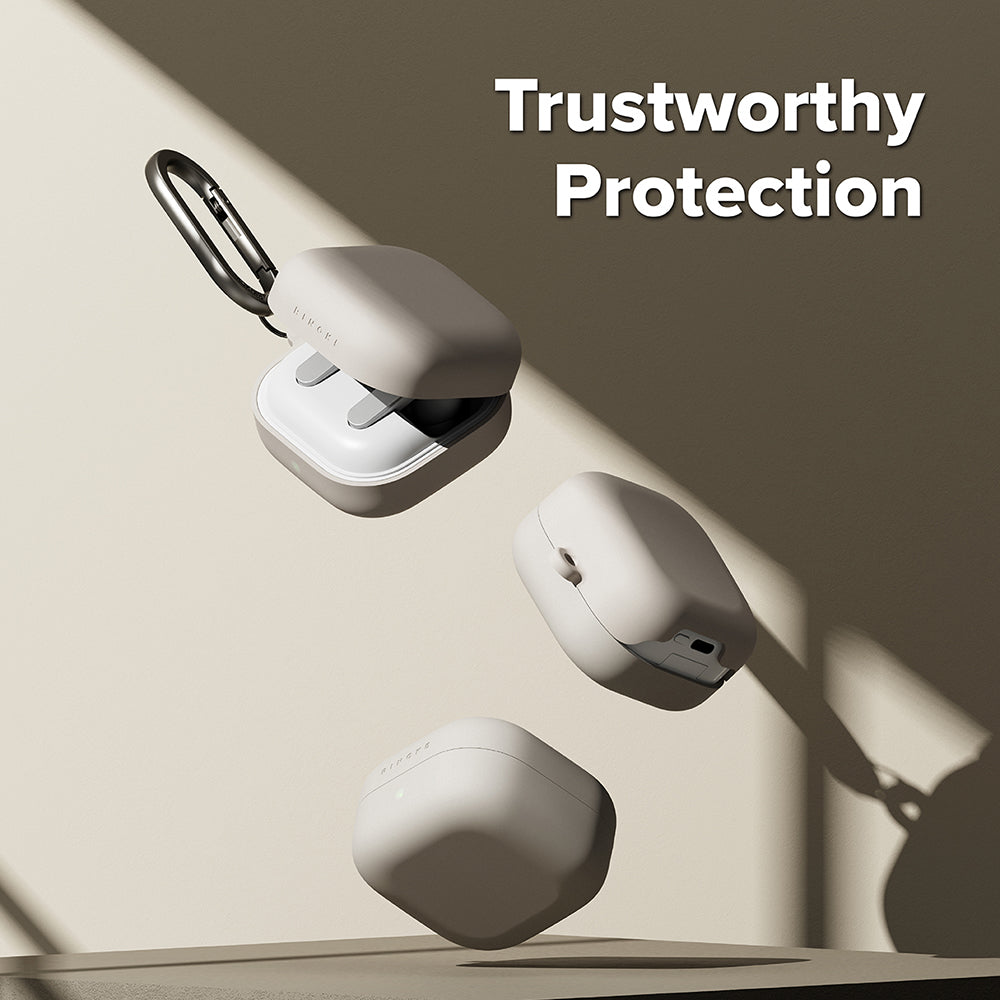 Husa Ringke pentru Samsung Galaxy Buds4 / Buds4 Pro, Crem