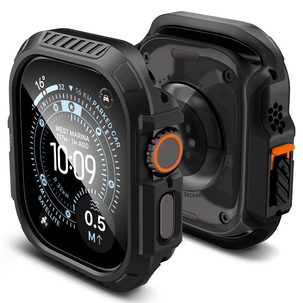 Husa Spigen Lock Fit with Screen Protector pentru Apple Watch Ultra Series, Neagra ACS12054