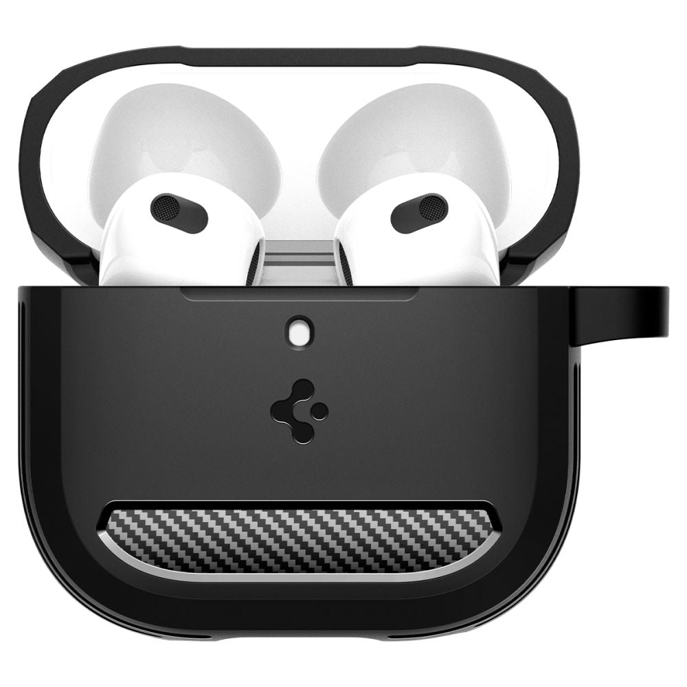 Husa Spigen Rugged Armor pentru Apple AirPods 4, Neagra Mata
