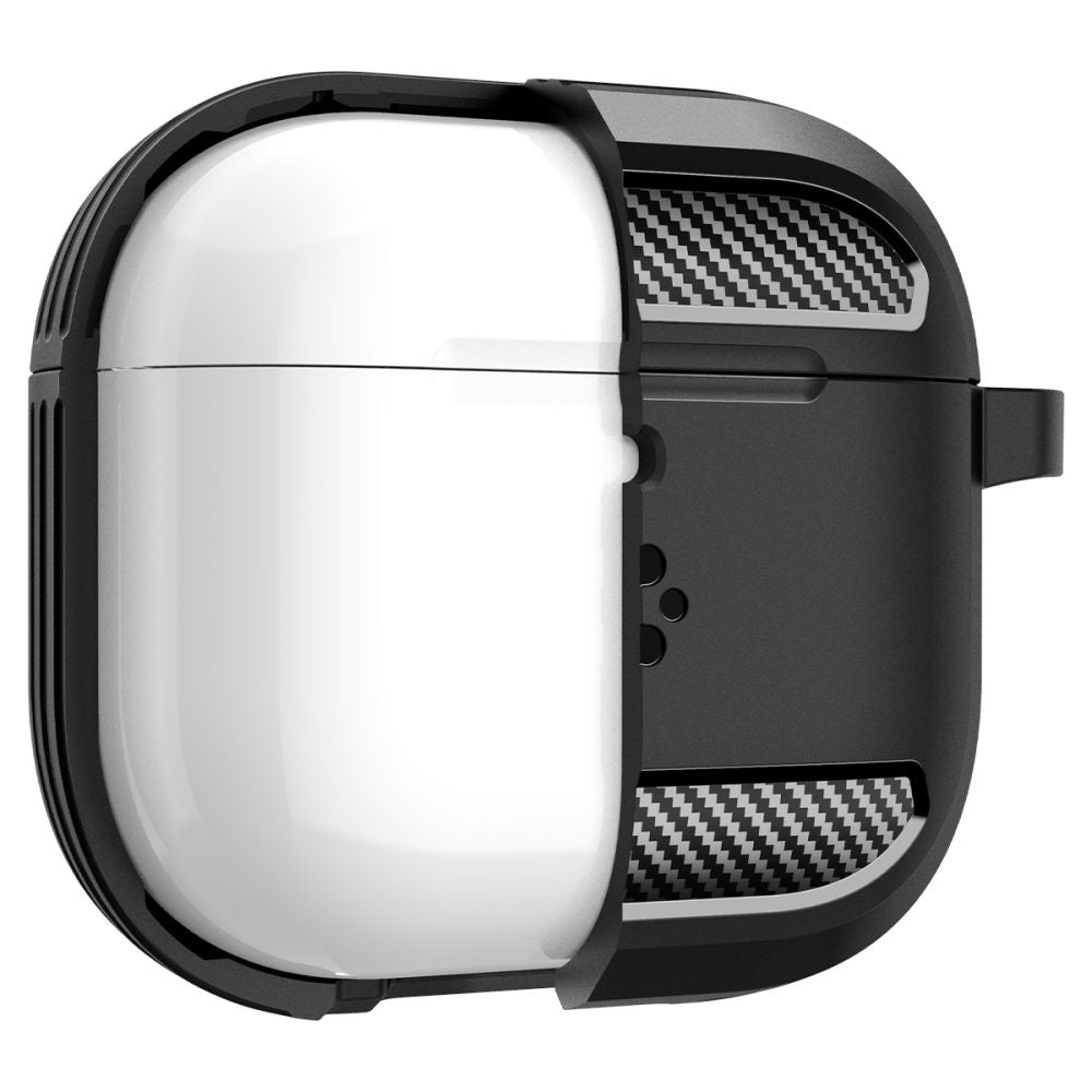 Husa Spigen Rugged Armor pentru Apple AirPods 4, Neagra Mata