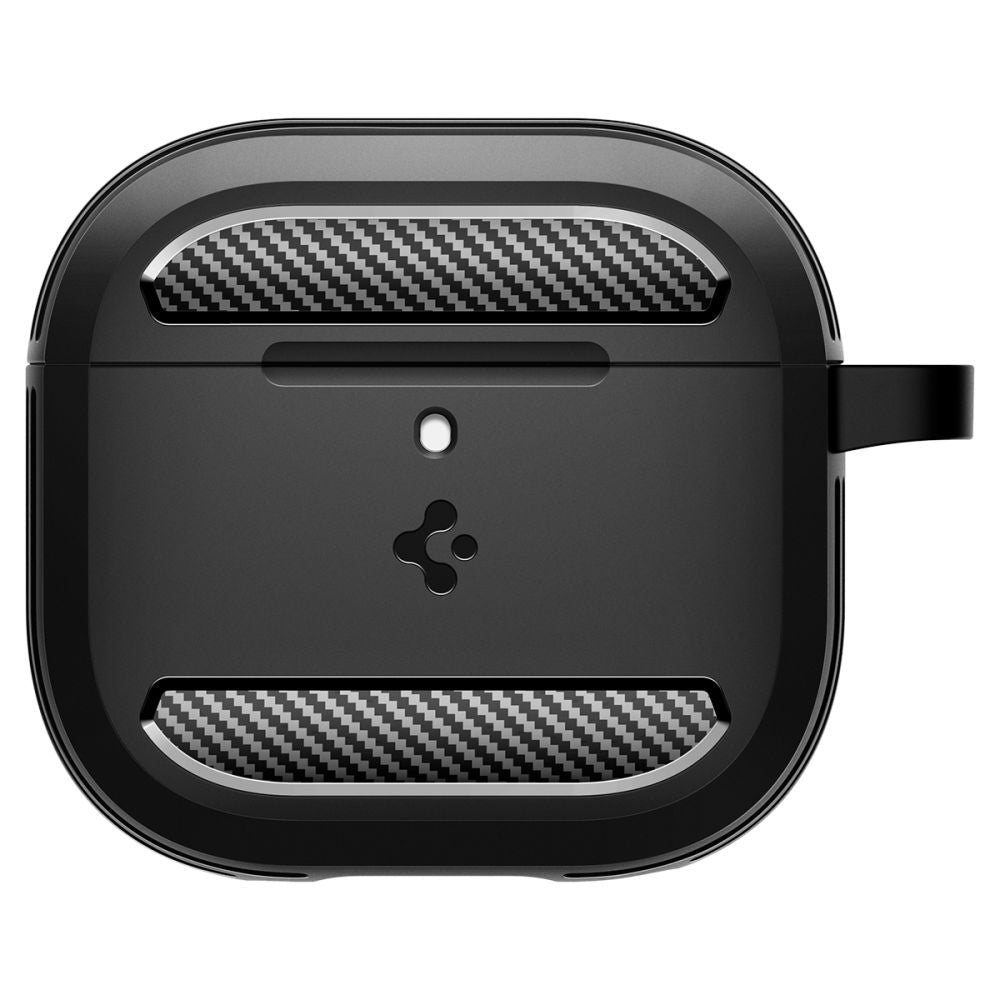 Husa Spigen Rugged Armor pentru Apple AirPods 4, Neagra Mata