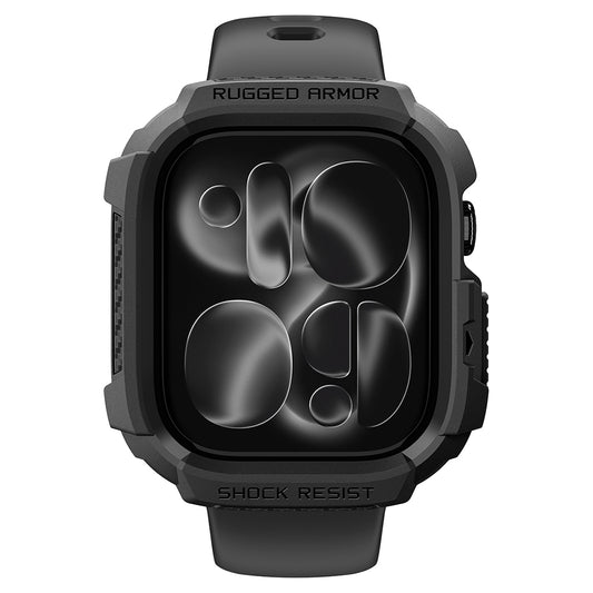 Husa Spigen Rugged Armor pentru Apple Watch Series 12 46mm, Neagra Mata ACS11886
