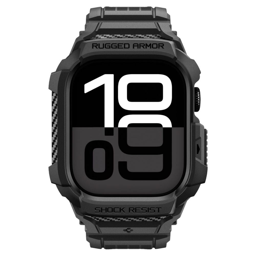 Husa Spigen Rugged Armor Pro V2 pentru Apple Watch Series 10 / 11 42mm, Neagra Mata ACS10494