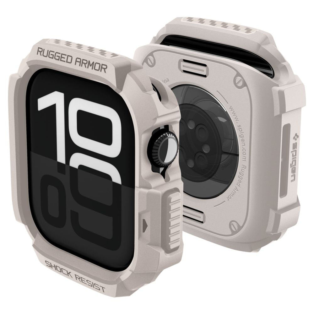 Husa Spigen Rugged Armor V2 pentru Apple Watch Series 10 / 11 42mm, Bej ACS10493