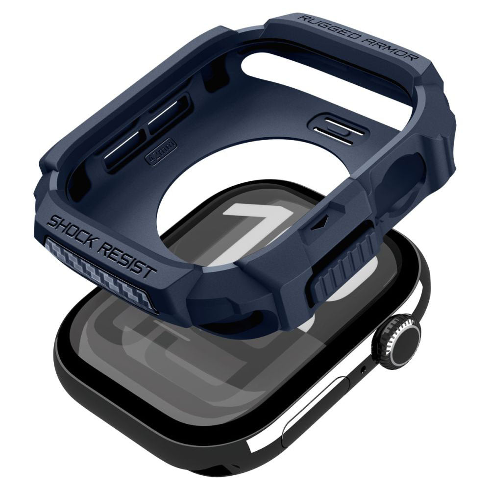 Husa Spigen Rugged Armor V2 pentru Apple Watch Series 10 / 11 42mm, Bleumarin ACS10492