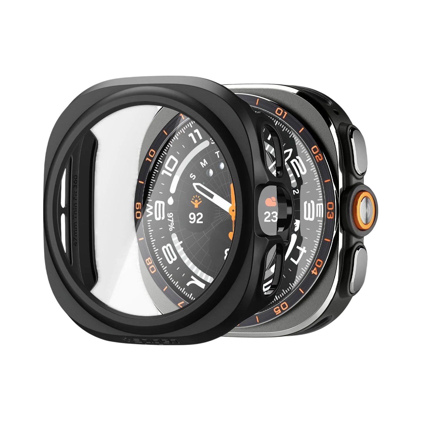 Husa Spigen Thin Fit 360 pentru Samsung Galaxy Watch Ultra2, Neagra ACS11609