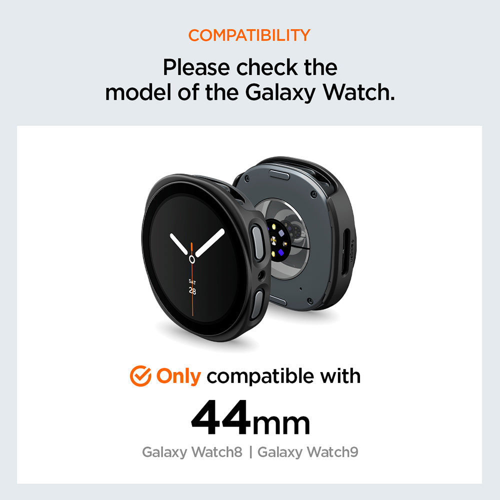 Husa Spigen Thin Fit 360 pentru Samsung Galaxy Watch9 / Watch8 44mm, Neagra ACS11601
