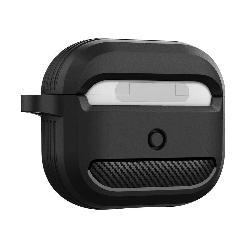 Husa Techsuit Carbon pentru Apple AirPods 3, Neagra