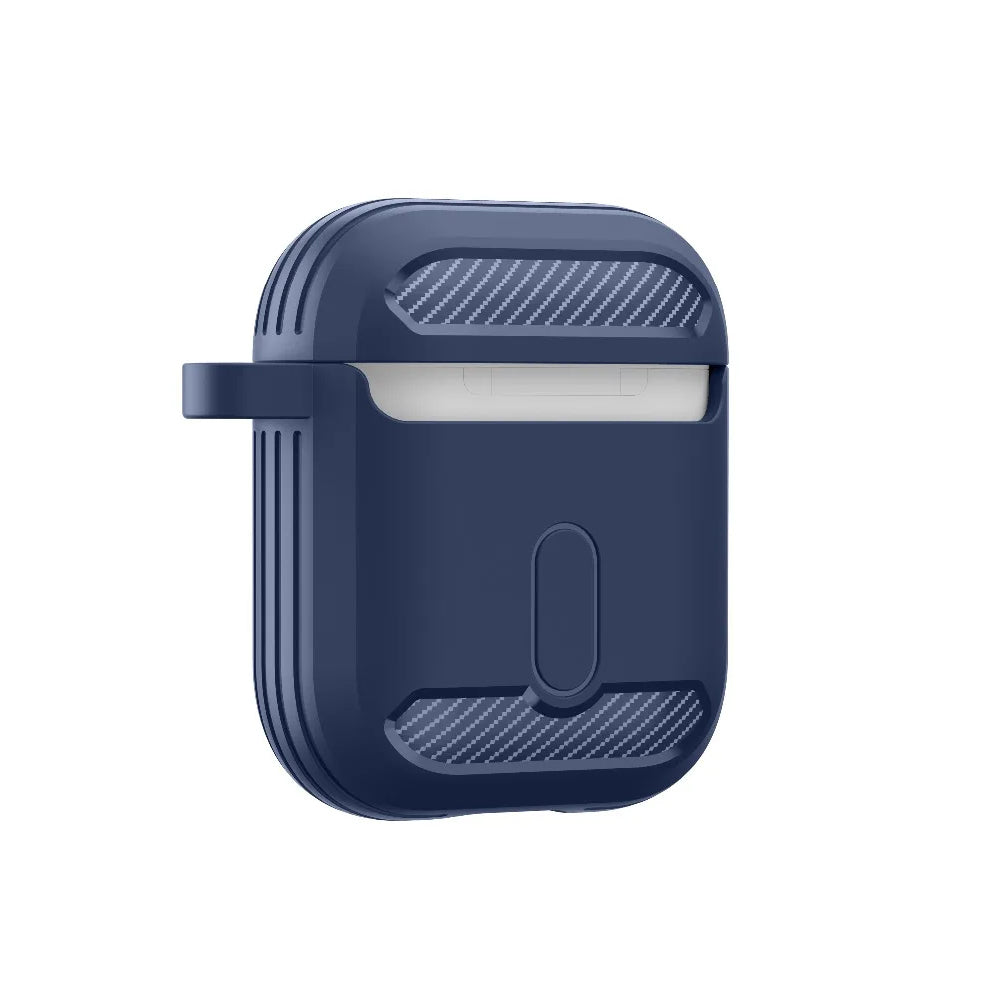 Husa Techsuit Carbon pentru Apple AirPods Gen 2 / Gen 1, Bleumarin