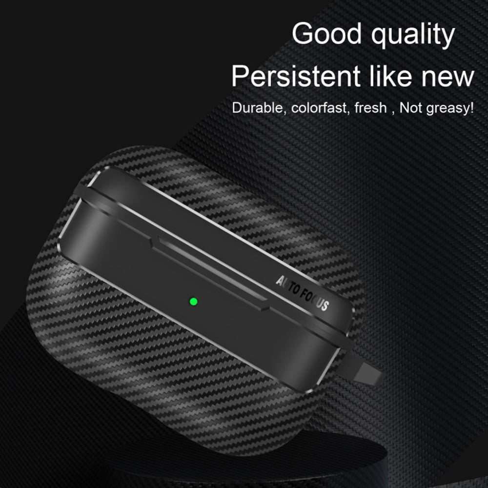 Husa Techsuit CarbonFiber pentru Apple AirPods Pro 3, Neagra