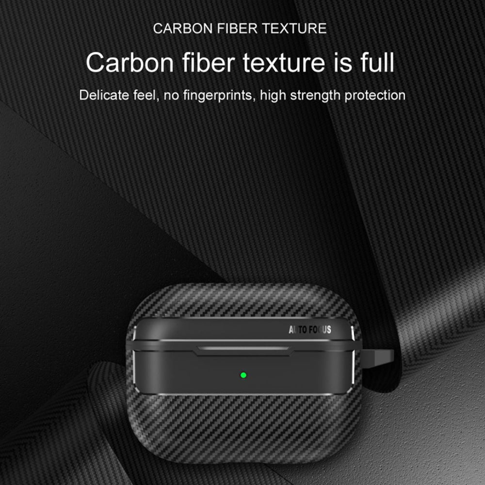 Husa Techsuit CarbonFiber pentru Apple AirPods Pro 3, Neagra