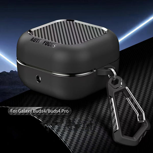 Husa Techsuit CarbonFiber pentru Samsung Galaxy Buds4 / Buds4 Pro, Neagra
