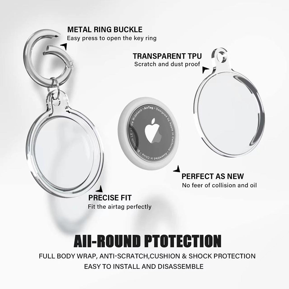 Husa Techsuit CT15 pentru Apple AirTag, Transparenta