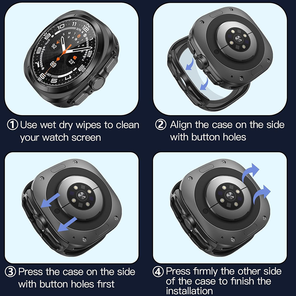 Husa Techsuit Defense360 Pro pentru Samsung Galaxy Watch Ultra, Neagra