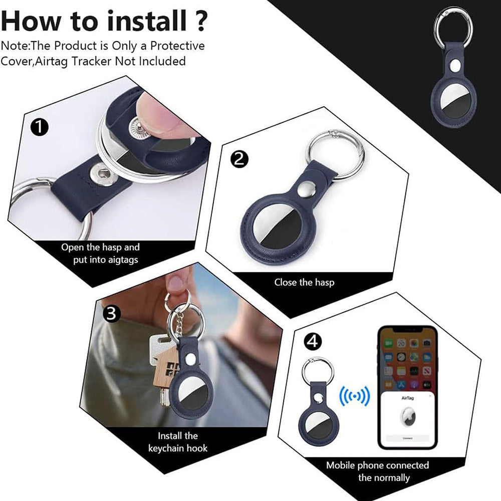 Husa Techsuit SLH1 pentru Apple AirTag, Albastra